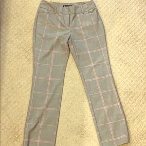 New York & Co Pink & Gray Plaid Pants